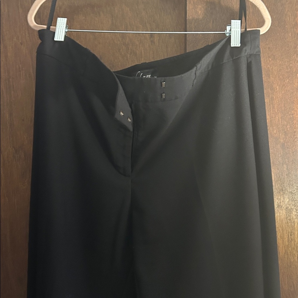 Long tall sally 38 length “Deluxe” line LTS Black Wide-Leg high waisted Trousers